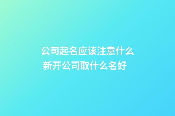 公司起名应该注意什么 新开公司取什么名好-第1张-公司起名-玄机派